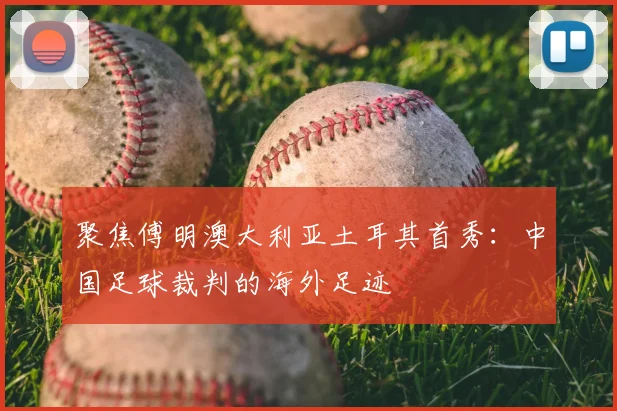 聚焦傅明澳大利亚土耳其首秀：中国足球裁判的海外足迹